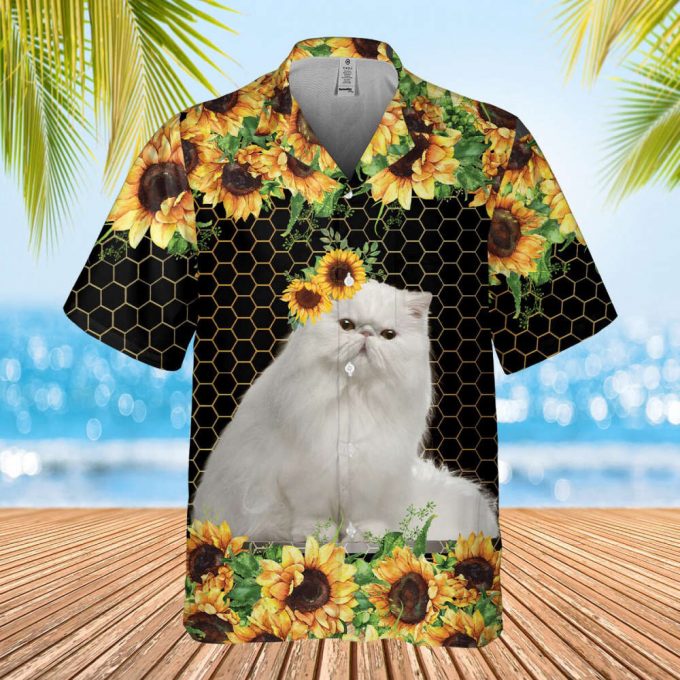 Personalized Photo Cat Hawaiian Shirt, Cat Hawaiian Shirt, Tropical Cat Hawaii Shirt, Sunflower Hawaiian Shirt, Own Cat, Gift For Cat Lover 2