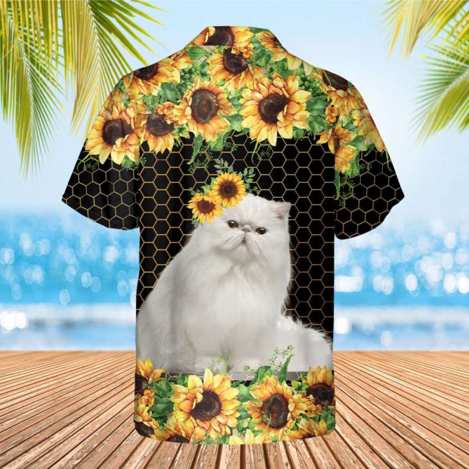 Personalized Photo Cat Hawaiian Shirt, Cat Hawaiian Shirt, Tropical Cat Hawaii Shirt, Sunflower Hawaiian Shirt, Own Cat, Gift For Cat Lover 3