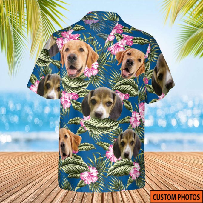 Personalized Photo Dog Lover Shirt, Couple Hawaiian Shirt, Custom Photo Shirt, Tropical Pattern Shirt, Hawaii Travel Shirt, Animal Hawaiian 3