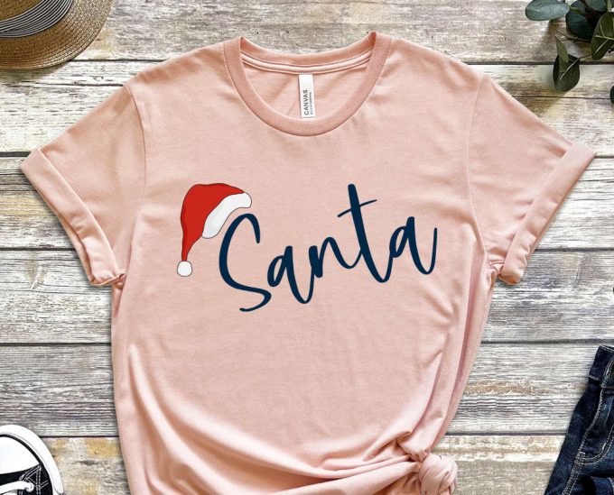 Personalized Santa T-Shirt, Santa'S Hat Shirt, Funny Christmas Shirt, Christmas Gift, Matching Christmas Shirts, Christmas Holiday Apparel 3