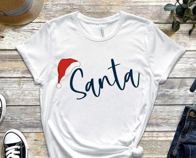 Personalized Santa T-Shirt, Santa'S Hat Shirt, Funny Christmas Shirt, Christmas Gift, Matching Christmas Shirts, Christmas Holiday Apparel 4