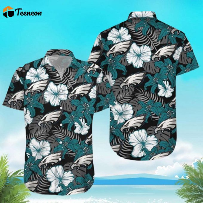 Philalphia Eagles Tropical Flower Pattern Hawaiian Shirt Gift For Men And Women 1