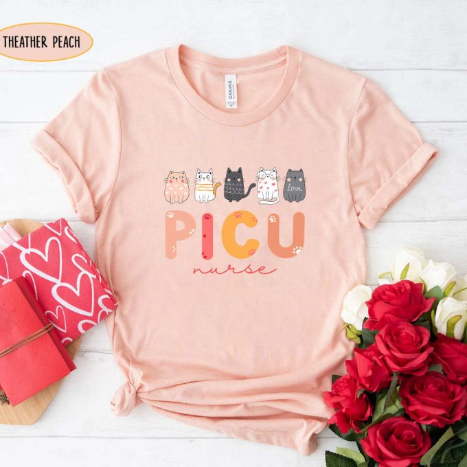 Cute Picu Nurse Shirt: Pediatric Nurse Cat Tee Perfect Nurse Appreciation Gift 2