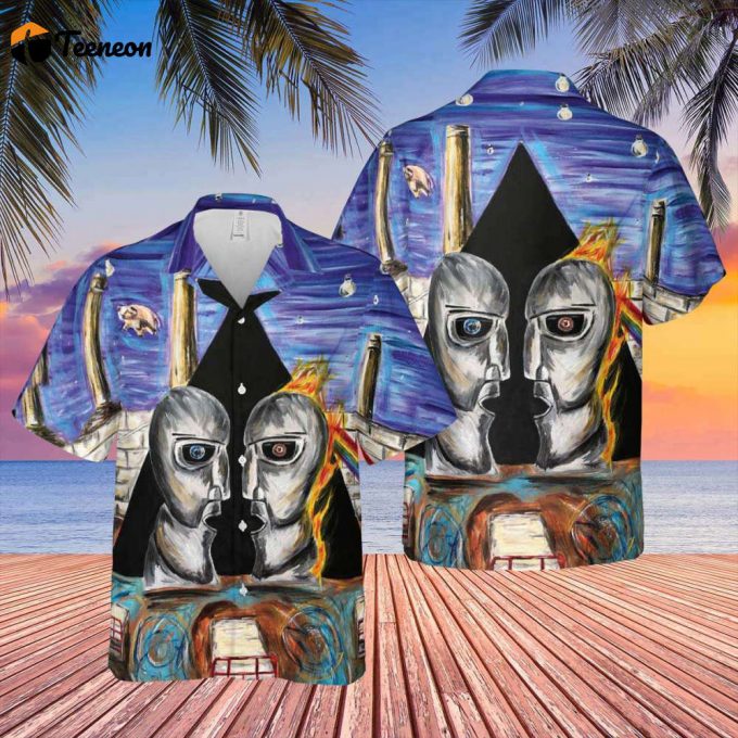 Pink Floyd Album Cover Drawing Art Hawaiian Shirt Gift For Men Women 1