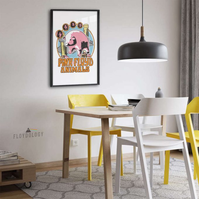 Pink Floyd Animals Pig Can Fly Art Poster: Captivating Album Cover Drawing - Limited Edition Prints Available 4