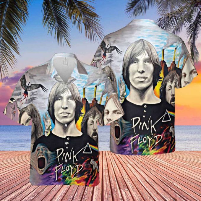 Pink Floyd Drawing Fan Art Hawaiian Shirt Gift For Men Women 2