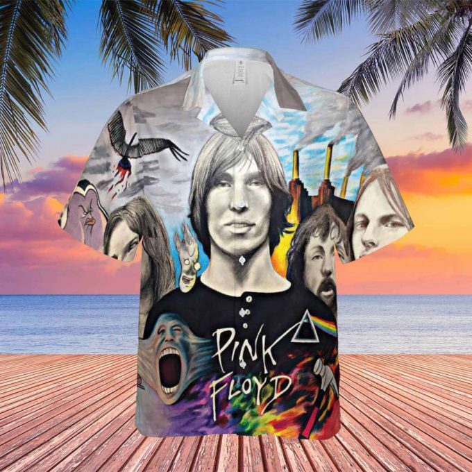 Pink Floyd Drawing Fan Art Hawaiian Shirt Gift For Men Women 3