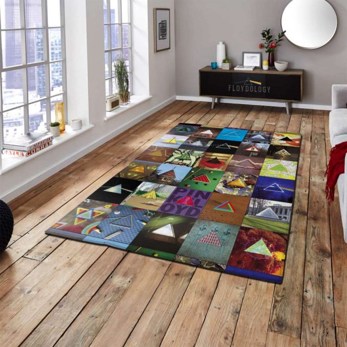 Pink Floyd Poster Collage Rug: Unique Wall Decor For Music Lovers - Vibrant Design Durable Material Officially Licensed Merchandise 3