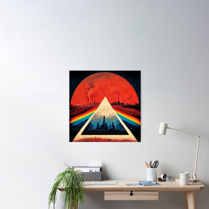 Iconic Pink Floyd Poster – Dark Side Of The Moon: Stunning Artwork Capturing The Essence Of The Band S Masterpiece In A Factory Setting 2
