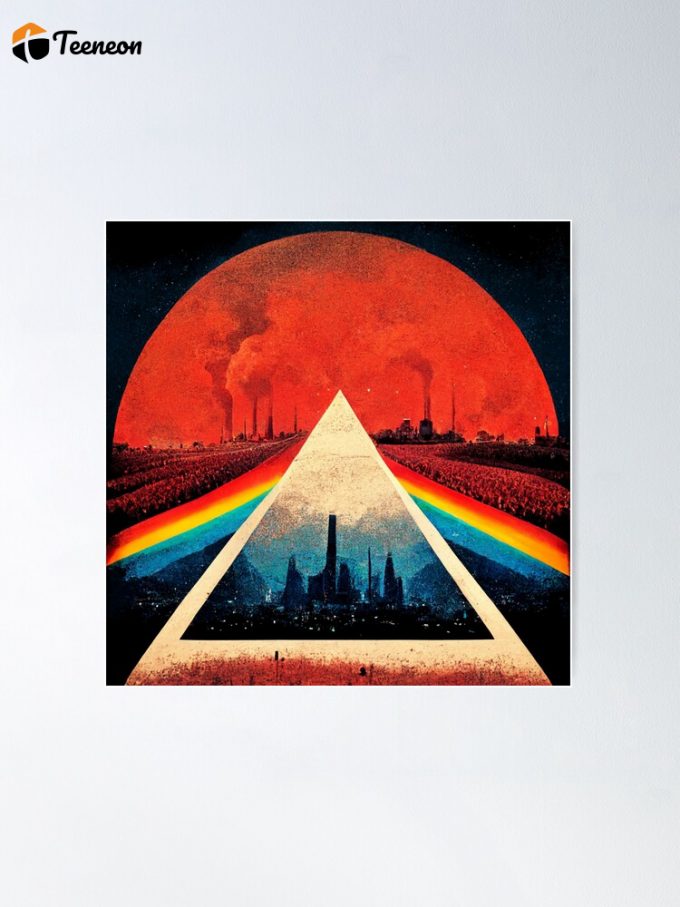 Iconic Pink Floyd Poster – Dark Side Of The Moon: Stunning Artwork Capturing The Essence Of The Band S Masterpiece In A Factory Setting 1