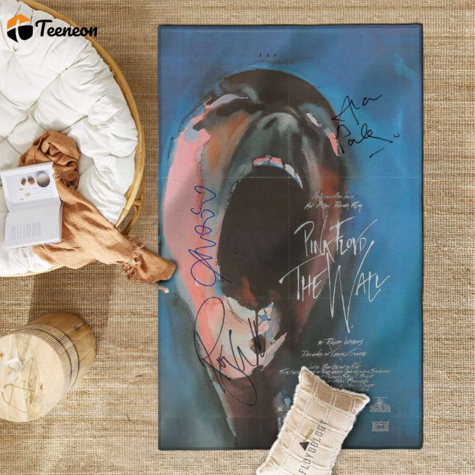 Exclusive Pink Floyd Signed Mini Poster Rug - Waters Geldof And Parker Autographs Limited Edition Collectible 1
