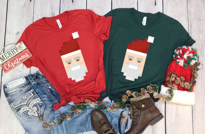 Pixel Santa T-Shirt, Funny Santa Shirt, Santa Graphic Tees, Christmas Vibes, Merry Xmas, Funny Christmas Shirt, Christmas Gaming, Xmas Crew 2