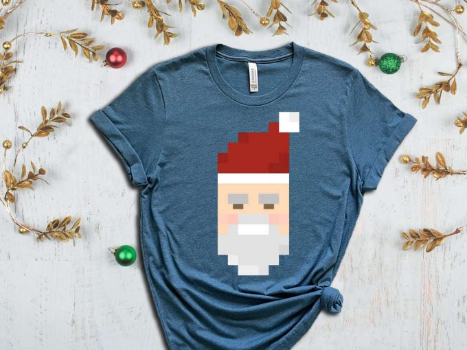 Pixel Santa T-Shirt, Funny Santa Shirt, Santa Graphic Tees, Christmas Vibes, Merry Xmas, Funny Christmas Shirt, Christmas Gaming, Xmas Crew 6