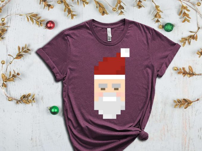 Pixel Santa T-Shirt, Funny Santa Shirt, Santa Graphic Tees, Christmas Vibes, Merry Xmas, Funny Christmas Shirt, Christmas Gaming, Xmas Crew 7