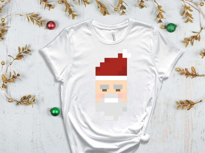 Pixel Santa T-Shirt, Funny Santa Shirt, Santa Graphic Tees, Christmas Vibes, Merry Xmas, Funny Christmas Shirt, Christmas Gaming, Xmas Crew 4