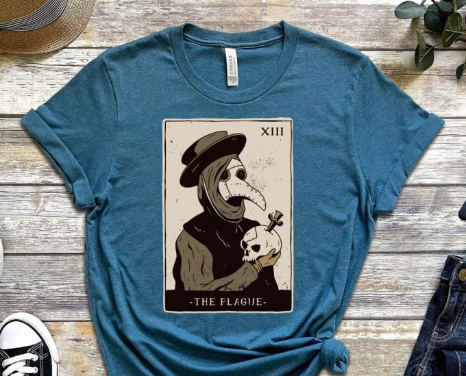 Plague Doctor Shirt, Dark Plague Shirt, Occult Shirt, Gothic Birthday Gift, Tarot Card Shirt, Horror Mens Tee, Macabre Death Shirt 2