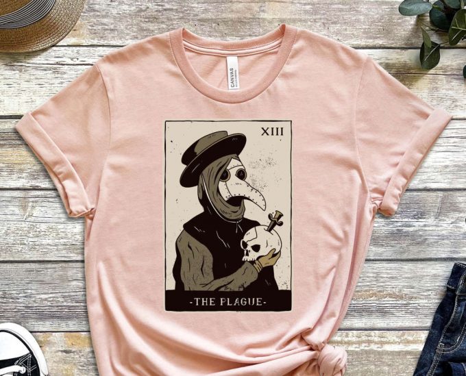 Plague Doctor Shirt, Dark Plague Shirt, Occult Shirt, Gothic Birthday Gift, Tarot Card Shirt, Horror Mens Tee, Macabre Death Shirt 5