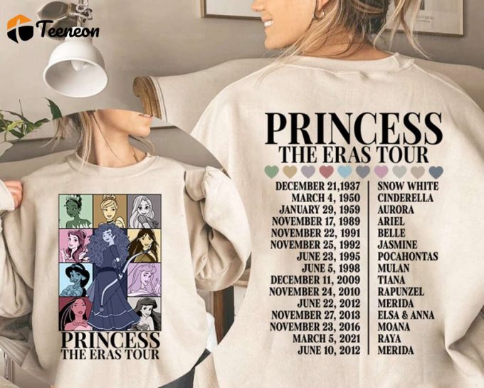 Princess Eras Tour Shirt Disneyland Princess Tee Girl Trip Shirt Birthday Gift 1