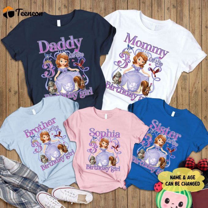 Princess Sofia Birthday Shirt Sofia The First Party Family Squad Tee 1