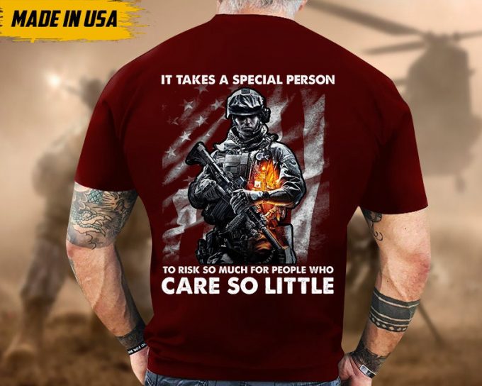 Proudly Served Veteran Tshirt, It Takes A Special Person To Risk So Much For People, American Flag Sleeve Tee, Patriotic Fathers Day Gift 2