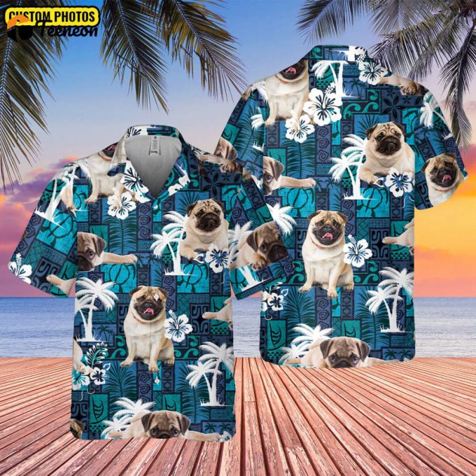 Pug Dog Hawaiian Shirt, Custom Photo Dog Shirt, Aloha Hawaiian Shirt, Hawaiian Shirts For Men/ Women, Tropical Hawaiian Shirt, Gift Family 1