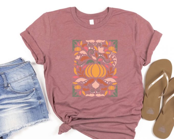 Pumpkin Shirt, Fall Shirt For Women, Retro Thanksgiving Shirt, Vintage Pumpkin Patch Shirt, Fall Gift Shirt, Halloween Shirt,Floral Fall Tee 3