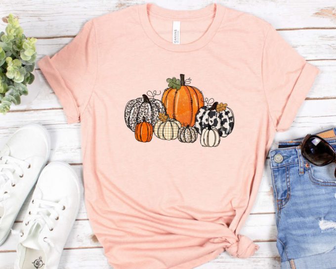 Pumpkin Shirt, Fall Shirt For Women, Retro Thanksgiving Shirt, Vintage Pumpkin Patch Shirt, Fall Gift Shirt, Halloween Shirt,Floral Fall Tee 4