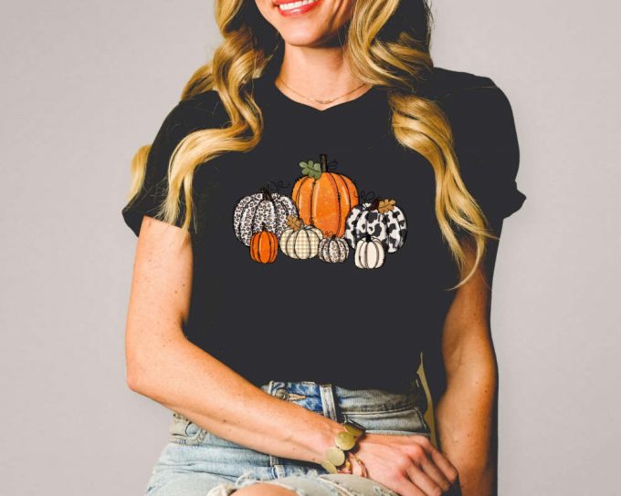 Pumpkin Shirt, Fall Shirt For Women, Retro Thanksgiving Shirt, Vintage Pumpkin Patch Shirt, Fall Gift Shirt, Halloween Shirt,Floral Fall Tee 2