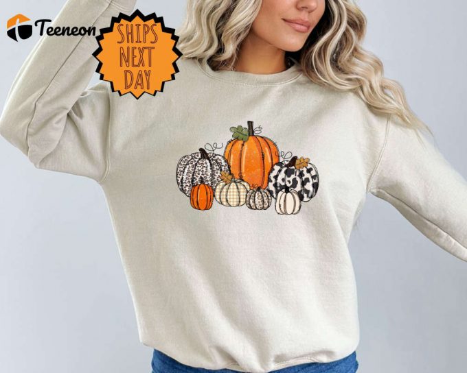 Vintage Pumpkin Patch Sweater - Retro Fall Sweatshirt For Women 1