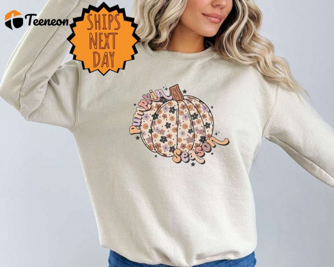 Vintage Pumpkin Patch Sweater: Retro Fall Sweatshirt For Women 1