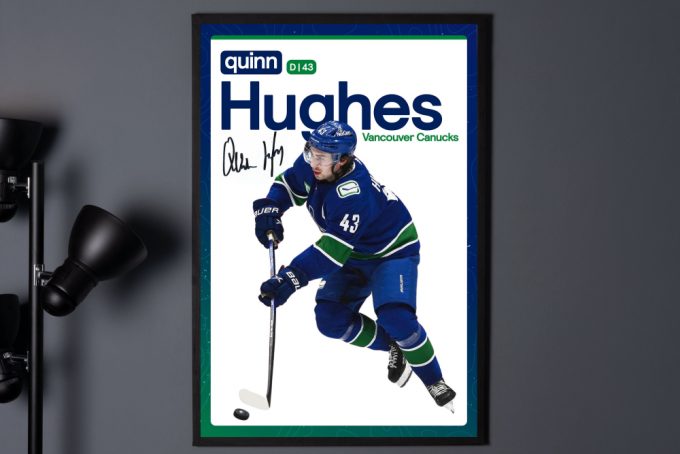 Quinn Hughes Poster: Vancouver Canucks Hockey Wall Art &Amp; Gifts 3