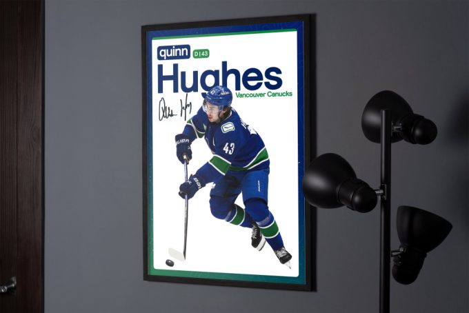 Quinn Hughes Poster: Vancouver Canucks Hockey Wall Art &Amp; Gifts 4