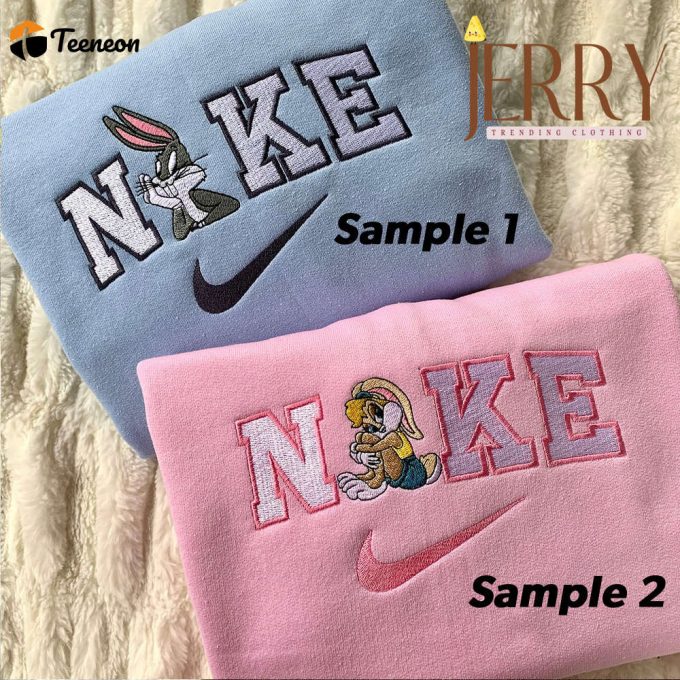 Rabbit Couple Nike Embroidered Sweatshirt 1