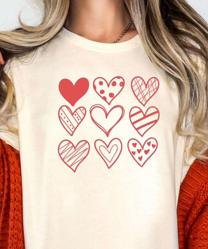 Red Hearts Valentine'S Day Tshirt, Valentines Day Shirt, Valentines Gift For Her, Best Friend Valentines Gift, Women'S Valentines Tee 4