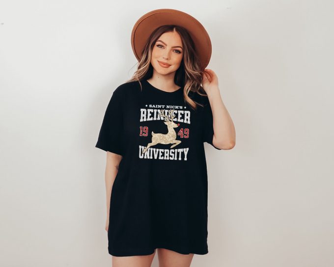 Spread Holiday Cheer With Reindeer University T-Shirt – Perfect Christmas Santa Squad &Amp; Family Vacation Shirt For Xmas Holiday Festive Parties &Amp; More!