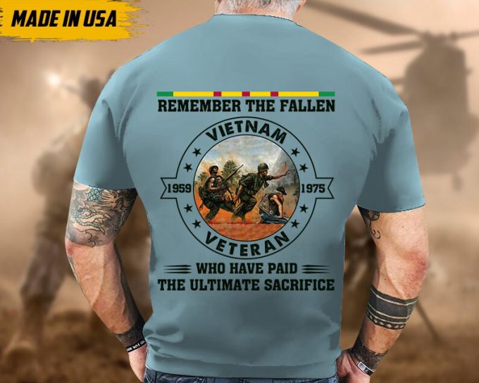 Remember The Fallen, Vietnam Veteran 1959 - 1975, Vietnam War Veteran Shirt, Proud Veteran Shirt For Dad Grandpa, Vietnam Vet Unisex Shirt 2