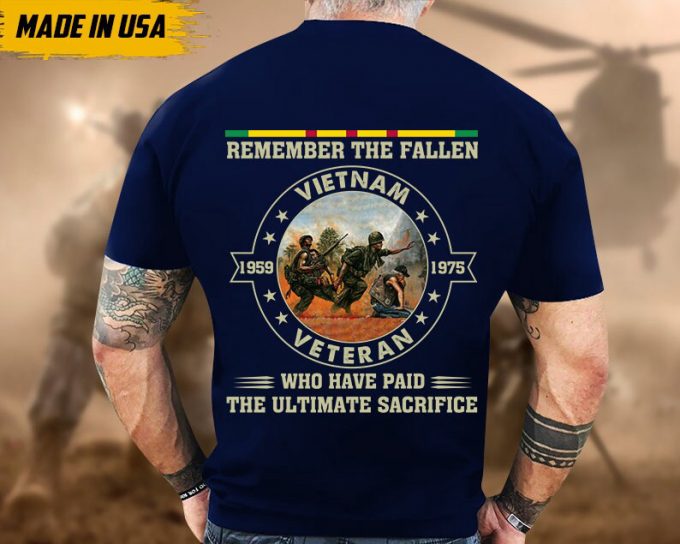 Remember The Fallen, Vietnam Veteran 1959 - 1975, Vietnam War Veteran Shirt, Proud Veteran Shirt For Dad Grandpa, Vietnam Vet Unisex Shirt 4