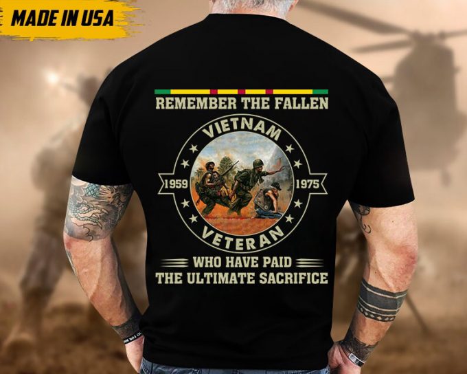 Remember The Fallen, Vietnam Veteran 1959 - 1975, Vietnam War Veteran Shirt, Proud Veteran Shirt For Dad Grandpa, Vietnam Vet Unisex Shirt 5