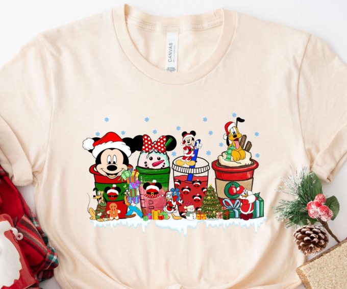 Retro Disney Christmas Beverages Tshirt, Family Disney Trip Shirt, Disney Christmas Gift, Disney World Tees, Disneyland Tees, Holiday Shirt 2