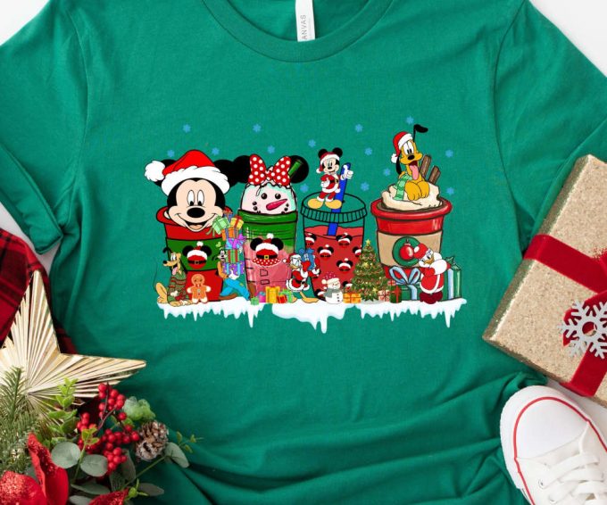 Retro Disney Christmas Beverages Tshirt, Family Disney Trip Shirt, Disney Christmas Gift, Disney World Tees, Disneyland Tees, Holiday Shirt 3