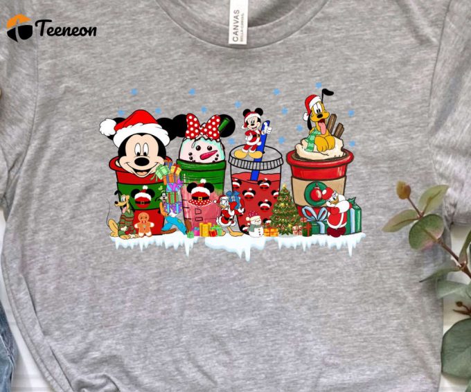 Retro Disney Christmas Beverages Tshirt, Family Disney Trip Shirt, Disney Christmas Gift, Disney World Tees, Disneyland Tees, Holiday Shirt 1