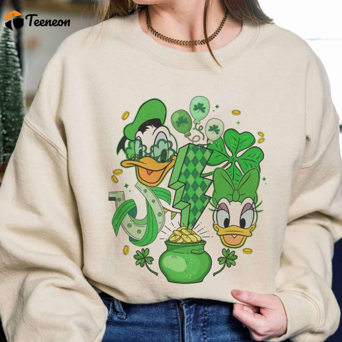 Lucky Shamrock Shirt: Retro Donald &Amp;Amp; Daisy St Patrick S Day Shirt At Disneyland 1