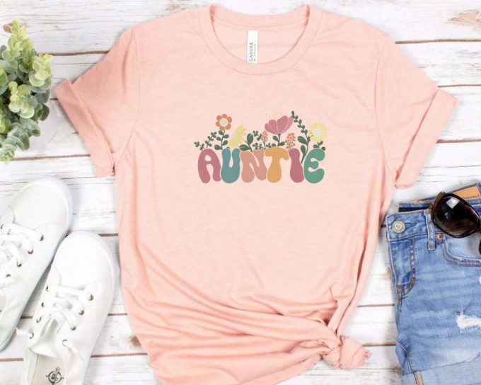 Retro Floral Auntie Shirt, Mama Floral Shirt, Mom Shirt For Mom For Mother'S Day, Mama T-Shirt, Shirt For Mom For Mother'S Day, Mama T-Shirt 3