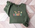 Retro Floral Auntie Sweatshirt, Mama Floral Sweater, Mom Sweat for Mom for Mother’s Day, Mama Sweatshirt, Sweater for Mom for Mother’s Day