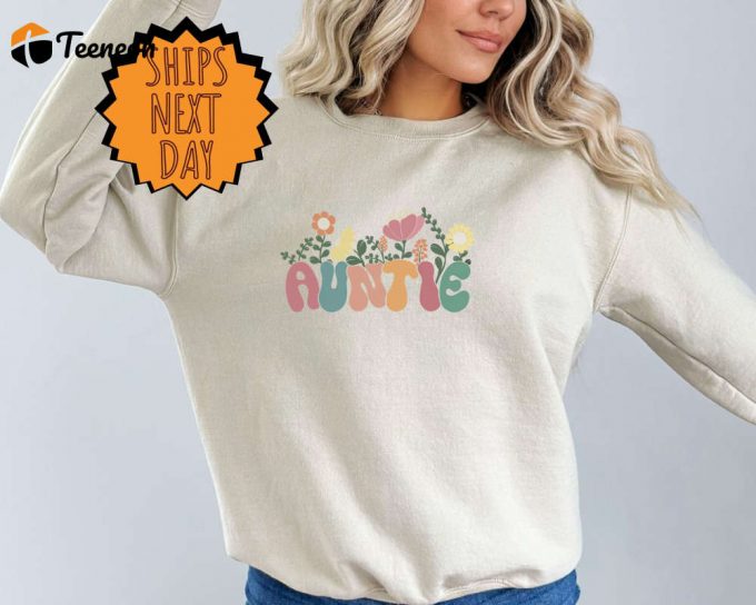 Retro Floral Auntie Sweatshirt, Mama Floral Sweater, Mom Sweat For Mom For Mother'S Day, Mama Sweatshirt, Sweater For Mom For Mother'S Day 1