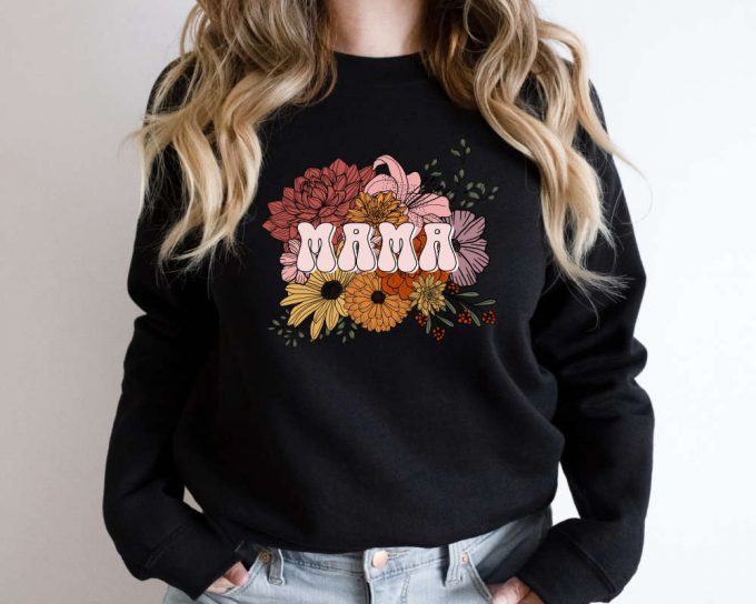 Retro Floral Mama Sweatshirt, Mama Floral Sweater, Mom Sweat For Mom For Mother'S Day, Mama Sweatshirt, Sweater For Mom For Mother'S Day 3