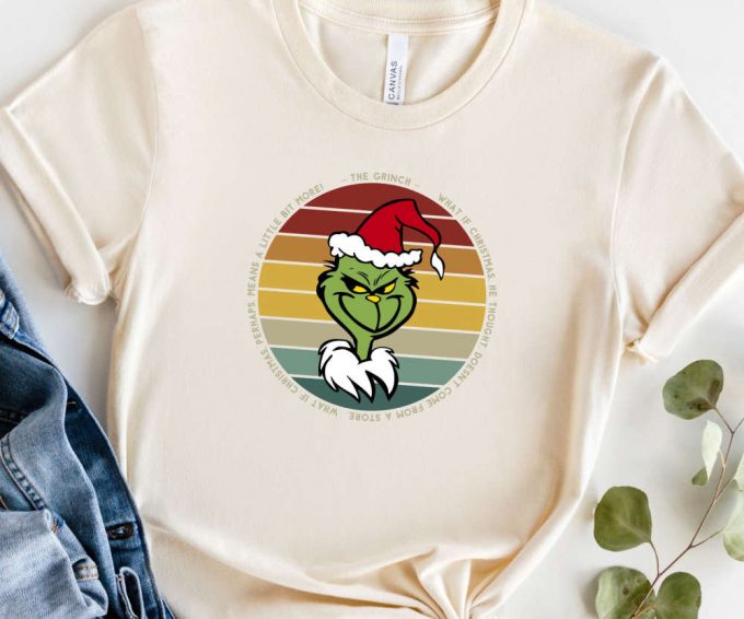 Retro Grinch Tshirt, Christmas Gift For Women, Merry Grinchmas Tee, Cute Grinch T-Shirt For Girls, Funny Grinch Shirt For Christmas 3
