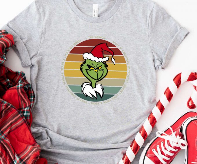 Retro Grinch Tshirt, Christmas Gift For Women, Merry Grinchmas Tee, Cute Grinch T-Shirt For Girls, Funny Grinch Shirt For Christmas 4