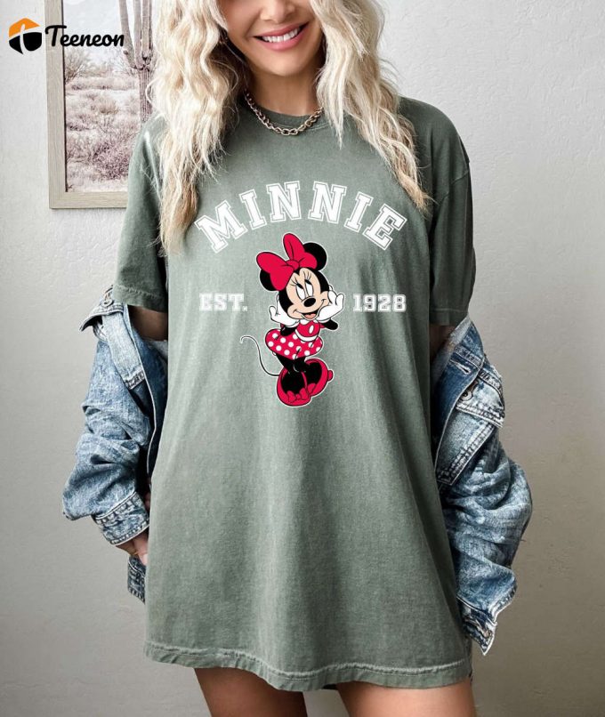 Retro Minnie T-Shirt, Disneyworld Shirt, Cartoon Shirt, Mickey And Minnie, Disney Tee, Comfort Colors, Gift For Her, Disney Mom Shirt 1