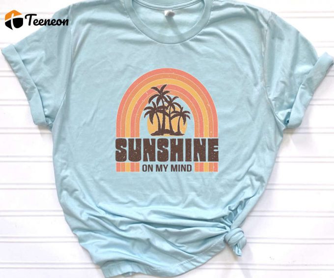 Retro Sunshine On My Mind Shirt, Retro Sunshine T Shirt, Hiking T Shirt, Camping T Shirt, Travel T Shirt, Womens Camping Shirt, 1